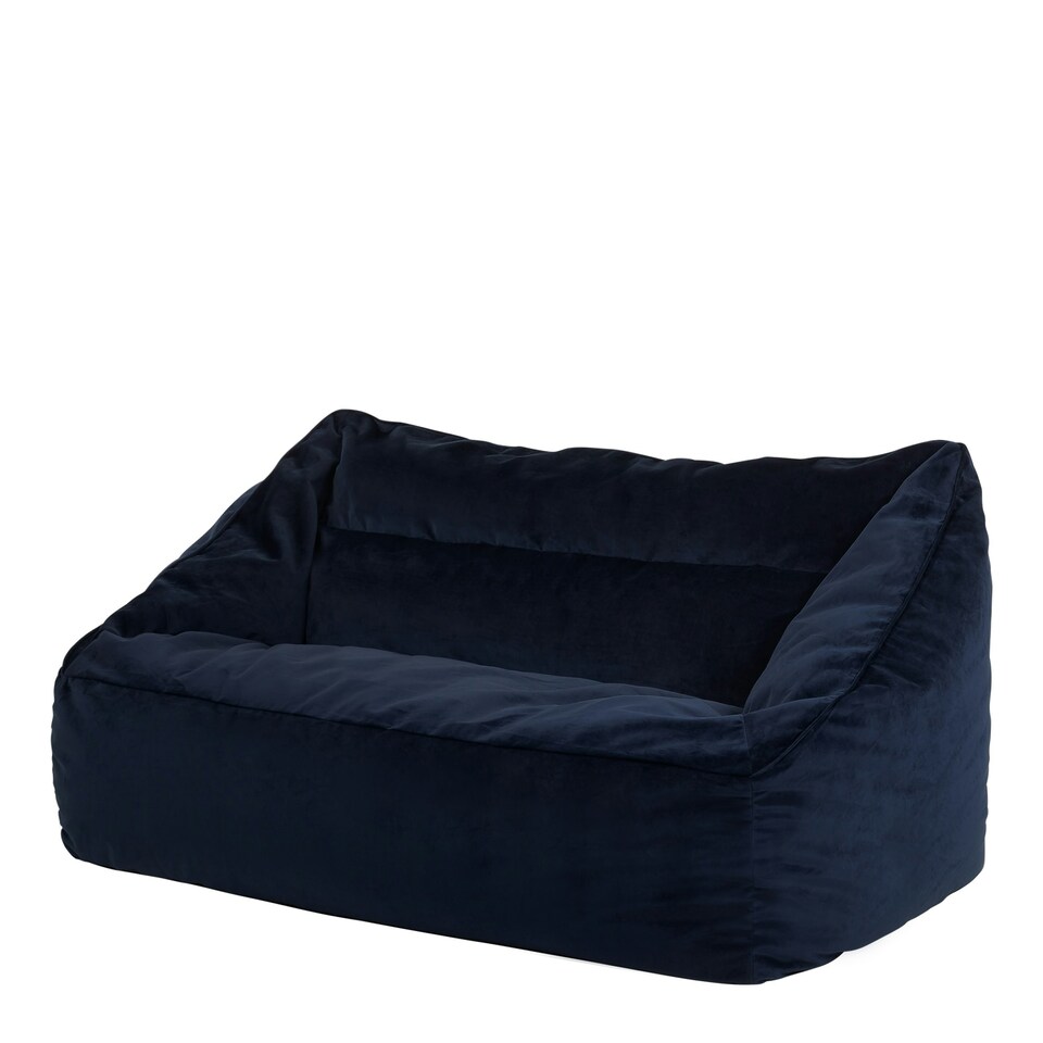 image 1 of icon Cecilia Bean Bag Sofa Midnight Blue Giant Velvet Bean Bag Chair Blue