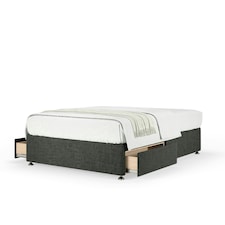 Neptune Spring Charcoal Linen 2 Drawer Divan Set Small Double