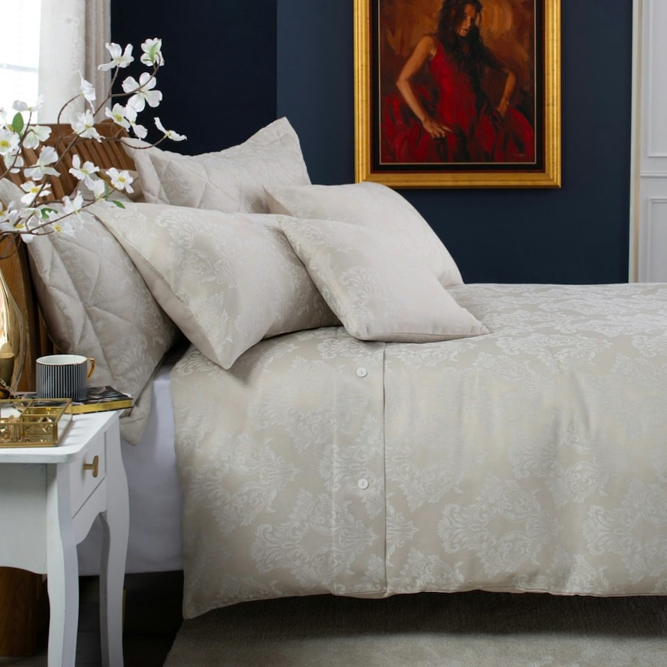 image 1 of Versailles Jacquard Bedding – Luxurious Bedlinen with Delicate Detailing Cream | Natural | Super King