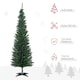 image 3 of HOMCOM 6ft Unlit Artificial Christmas Tree, Pencil Slim mas Tree with Solid Stand and Realistic Branches, Green