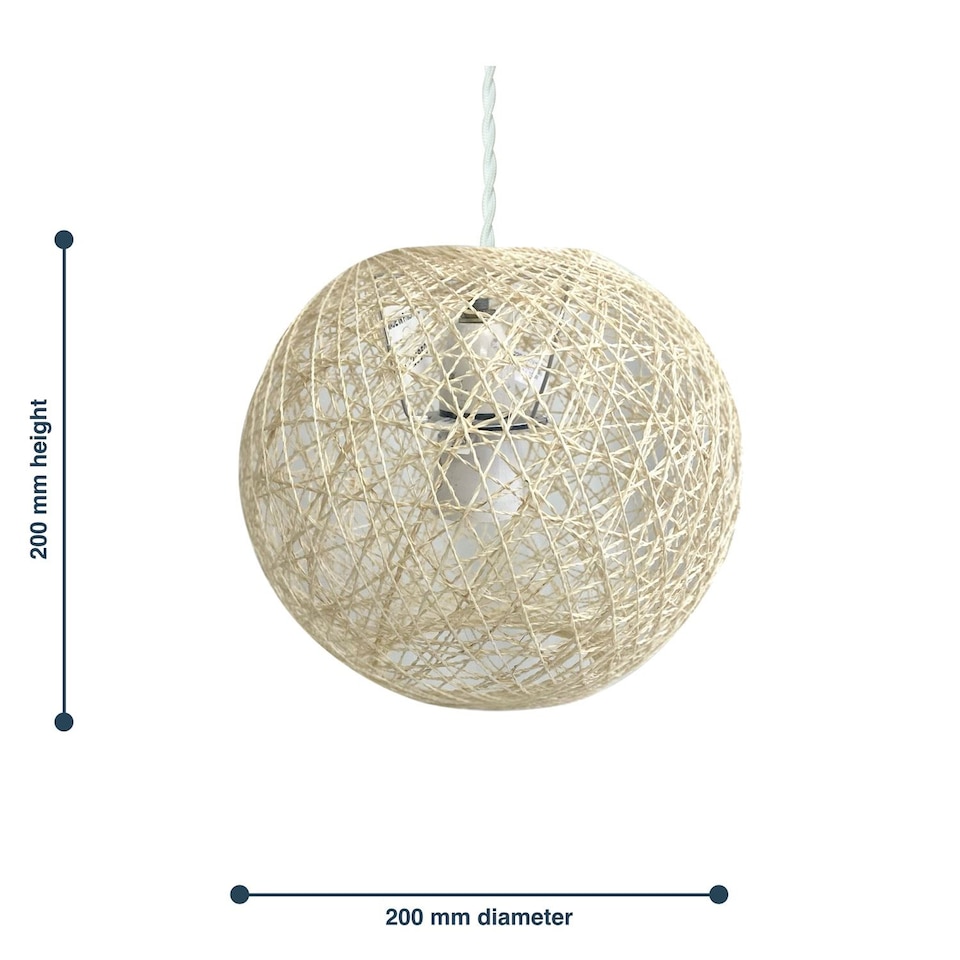 image 1 of Abaca - Natural 8 inch Globe Ceiling Light Shade | Brown | Medium | 1