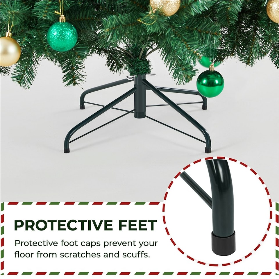 image 1 of Yaheetch 214 cm Tall Artificial Christmas Tree with Foldable Stand