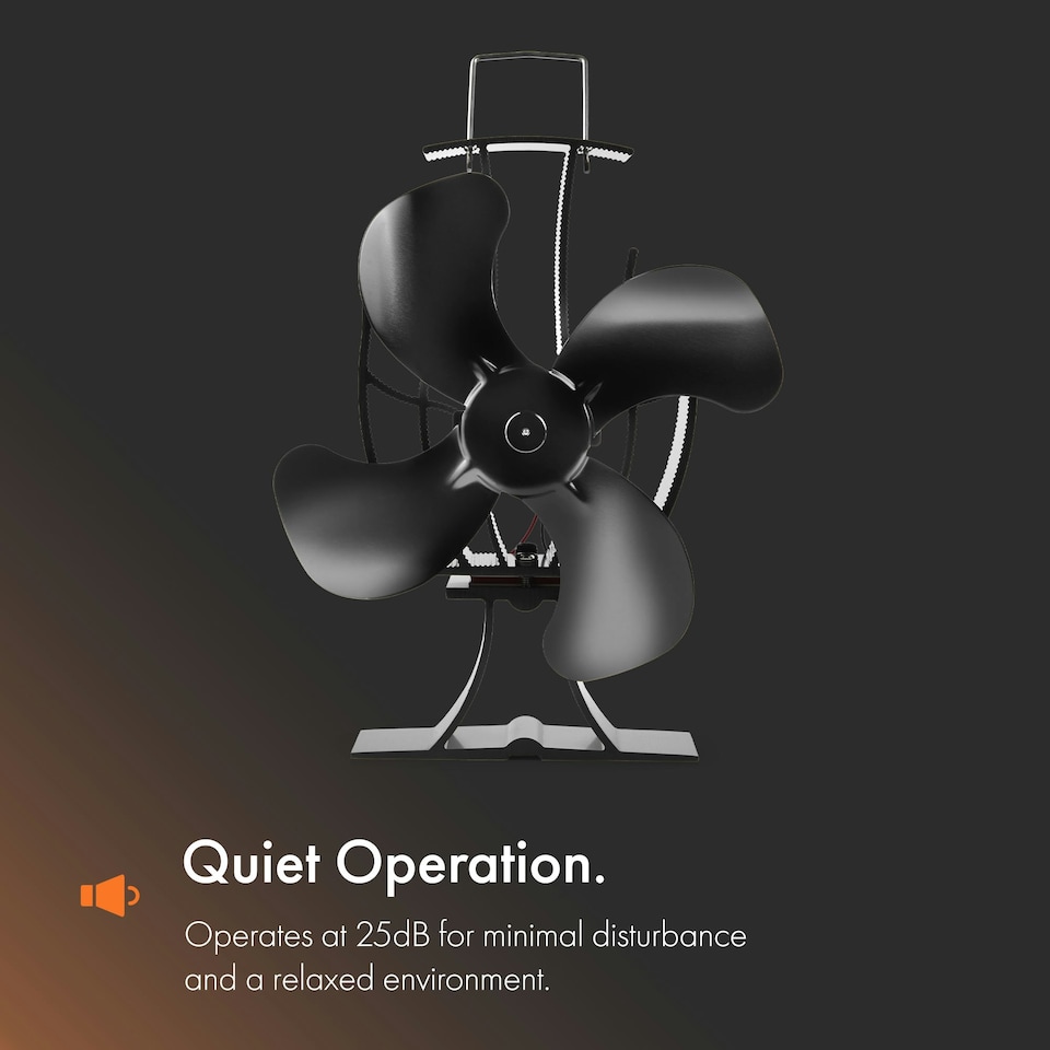 image 1 of VonHaus Stove Fan with 4 Blades for Log Burners & Fireplaces