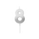 image 2 of Silver Ombre Number '8' Celebration Candle