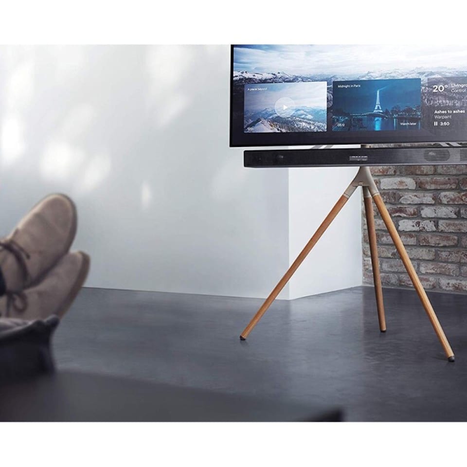image 1 of One For All WM7471 Universal Tripod TV Stand for Screen Size 32-65 inch - Dark | Multi | 1