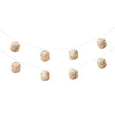 ValueLights 10 Battery Operated Outdoor Rattan Wicker Ball Garden String Lights | Clear