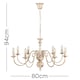 image 7 of ValueLights Gothica 8 Way Distressed Ceiling Light Chandelier & Bulbs | Gold