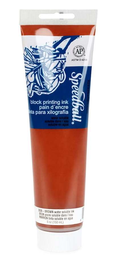 Speedball Water-Soluble Block Ink, Brown, 5oz