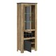 image 2 of Rapallo 2 Door Display Cabinet with Wine Rack in Chestnut and Matera Grey