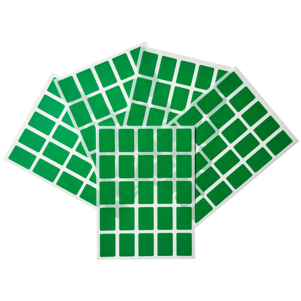 image 1 of Pack of 125 Green 12x18mm Rectangular Labels - Adhesive Stickers