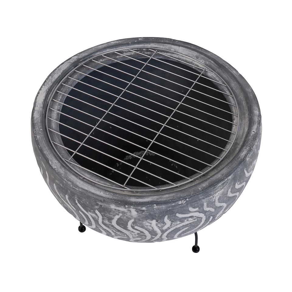 image 1 of CHARLES BENTLEY SNUG Toledo Clay BBQ Firepit with Grill