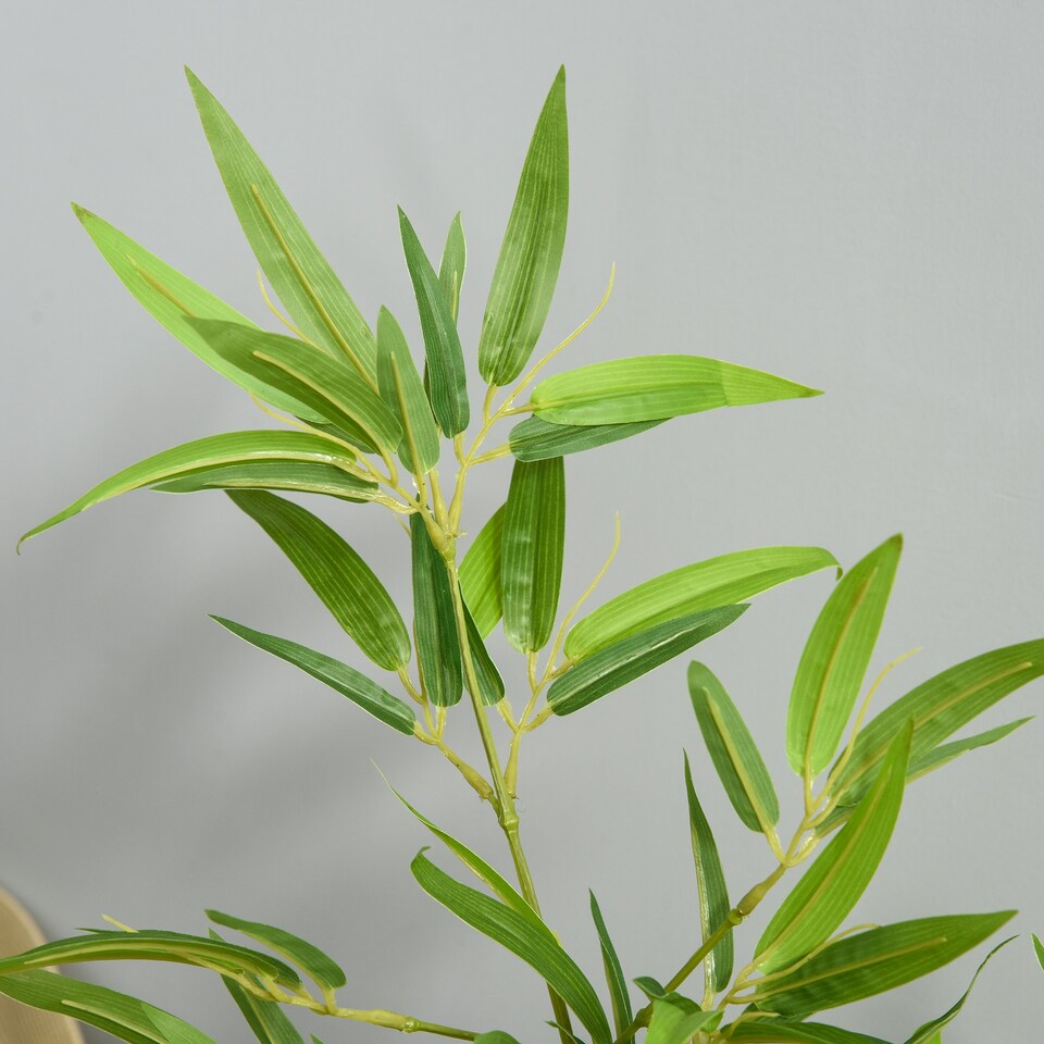 image 1 of Outsunny Set of 2 120cm/4FT Artificial Bamboo Trees Plant w/ Pot Indoor