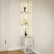 image 1 of HOMCOM Floor Lamp with Shelves, LED Standing Lamp with Fabric Drawer, White White