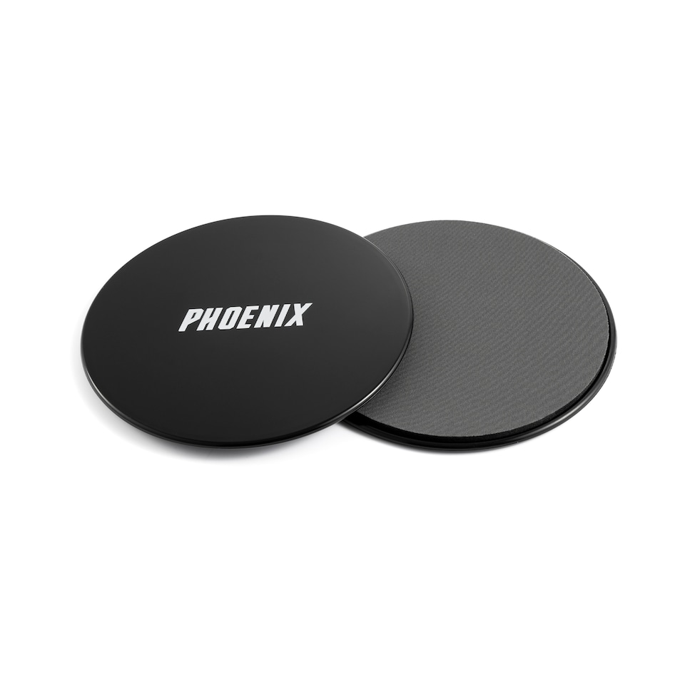 image 1 of Phoenix Fitness Dual Sided Gliding Discs Black | Black