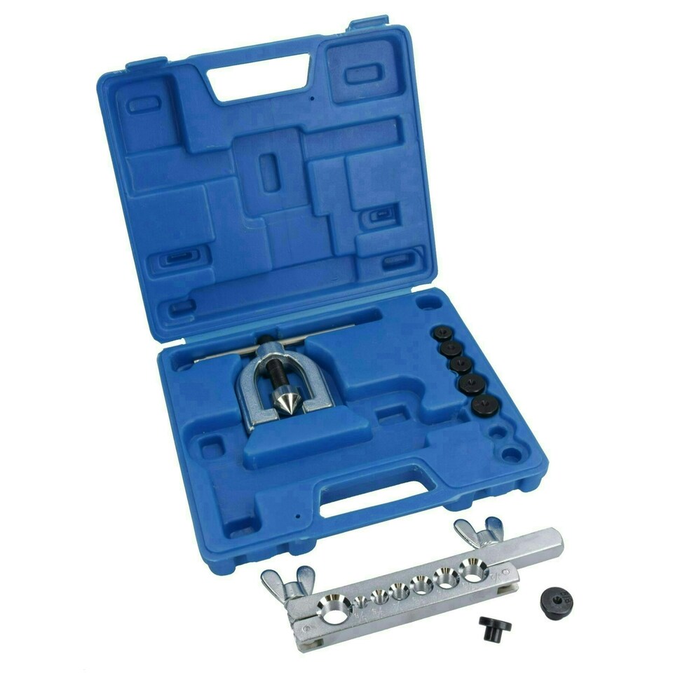 image 1 of Brake Pipe Flaring Tool Kit Brake Repair Single + Double Flare 3/16in - 5/8in 9pc