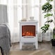 image 8 of HOMCOM Freestanding Electric Fireplace Stove Heater W/ LED Flame Effect White