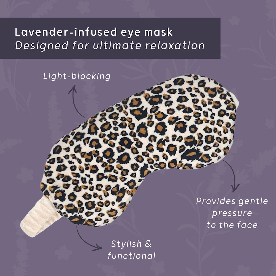 image 1 of SMUG Lavender Deep Pressure Therapy Eye Mask - Leopard Print