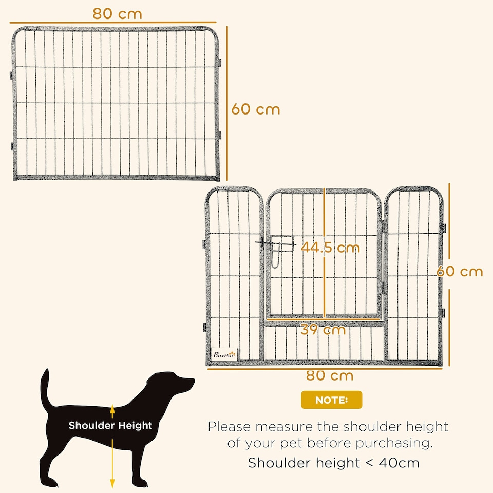 image 1 of PawHut 16 Panels Heavy Duty Puppy Play Pen for Small 60Hcm
