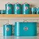 image 2 of Cooks Professional 5 Piece Kitchen Storage Set – Tea, Coffee, Sugar, Bread & Biscuit Tins | Blue | Teal & Silver
