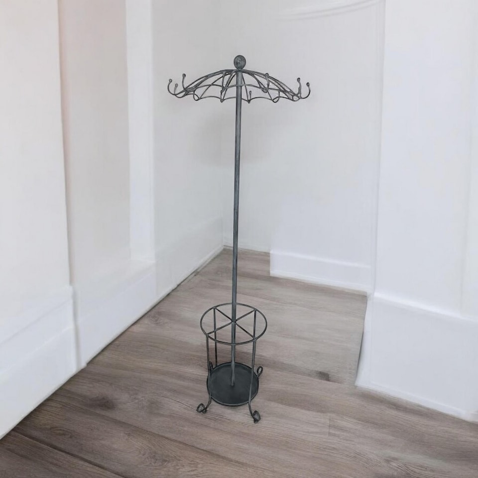 image 1 of Coat/Umbrella Hold Stand - Metal - L56 x W56 x H172 cm - Grey