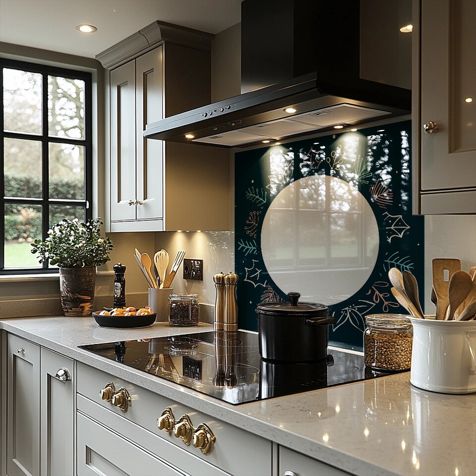 image 1 of Winter Flowers Splash Back | White