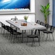 image 9 of COSTWAY 5 Piece Stackable Upholstered Armless Reception Chair Black