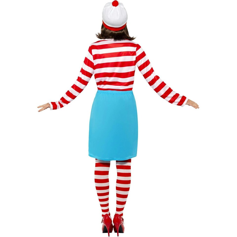 image 1 of Wheres Wally? Womens/Ladies Wenda Costume Set - White/Red/Blue - XS XS