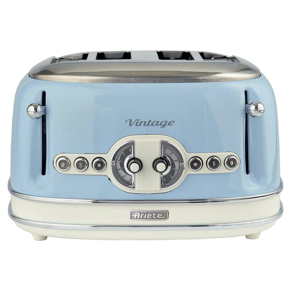 image 1 of Ariete ARPK21 Vintage Retro Jug Kettle & 4 Slice Toaster Set, Blue