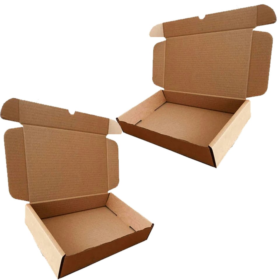 image 1 of 100 x Brown 10x7x3" Strong Single Wall Die Cut Packing Shipping Boxes Brown