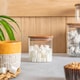 image 5 of Argon Tableware Square Glass Storage Jars with Wooden Lids - 680ml - Pack of 3