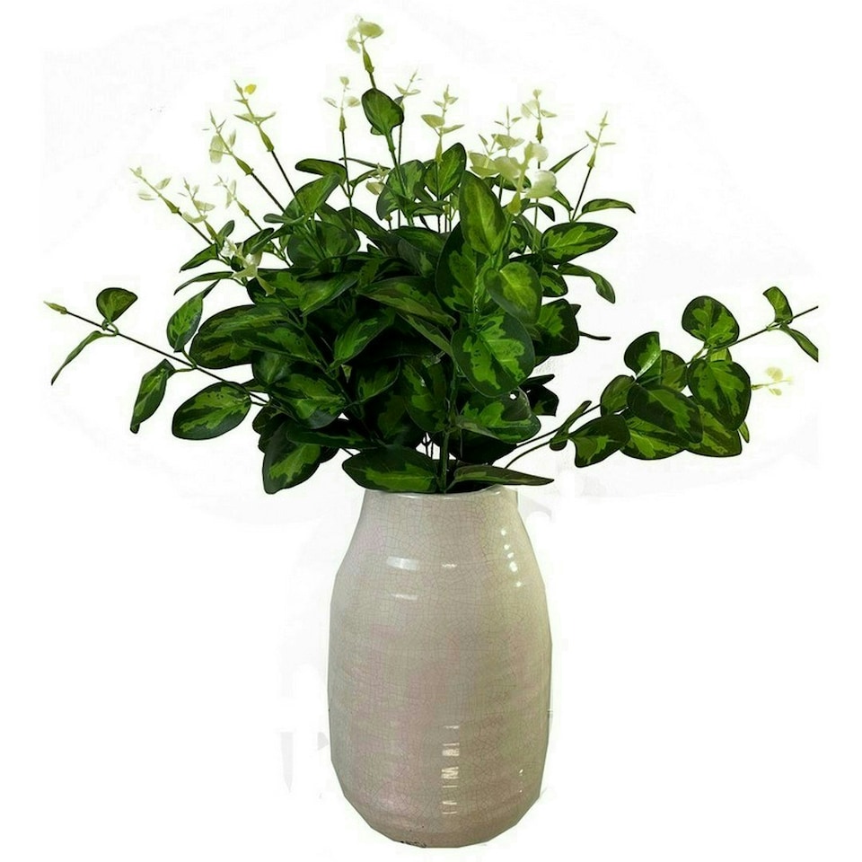 image 1 of Variegated Leaf Spray (Single Stem Flower) - Plastic - L5 x W20 x H62 cm - Green
