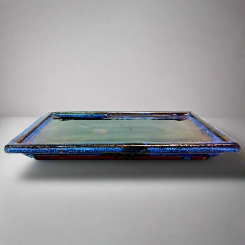 image 1 of Yorkshire Bonsai 23cm Glazed Bonsai Pot Drip Tray Rectangle