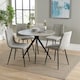 image 1 of Aspen Round Dining Table with 4 Straight Stitch Cord Dining Chairs - Grey Oak/Black - Flat Packed Grey