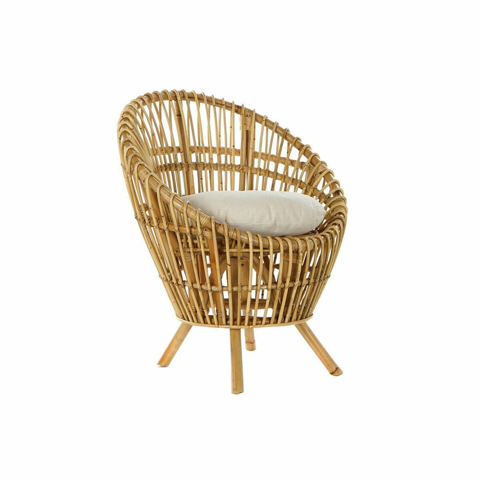 image 1 of Armchair DKD Home Decor 8424001750092 Natural Cotton White Rattan (74 x 67 x 85 cm) White