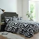 image 4 of Retro Waves Duvet Cover Set - Double - Black Black | Double