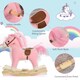 image 6 of HOMCOM Kids Plush Rocking Horse w/ Moving Mouth Tail Sounds 18-36 Months Pink