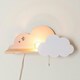 image 2 of ValueLights Kids Pink and White Dinosaur Design Plug in Wall Light with Shelf and Pull Cord Switch - Including Bulb
