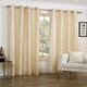 image 2 of Faux Silk Lined Eyelet Curtains 168cm x 137cm Cream | Cream | Cream