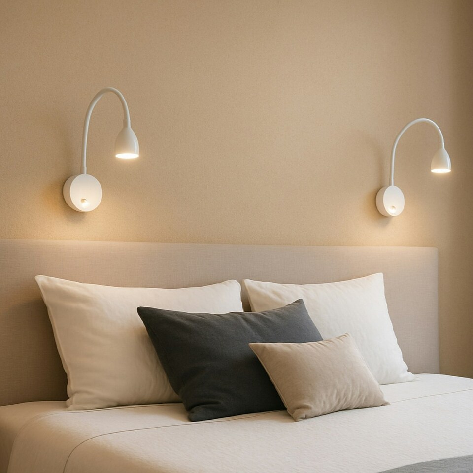 image 1 of CGC STONEY LED White Flexible Wall Light Bedside Table Reading Light White