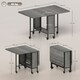 image 3 of HOMCOM Mobile Drop Leaf Table, Folding Dining Table with 6 Wheels & Storage Shelf for Small Spaces, Kitchen, Dining Room, Grey