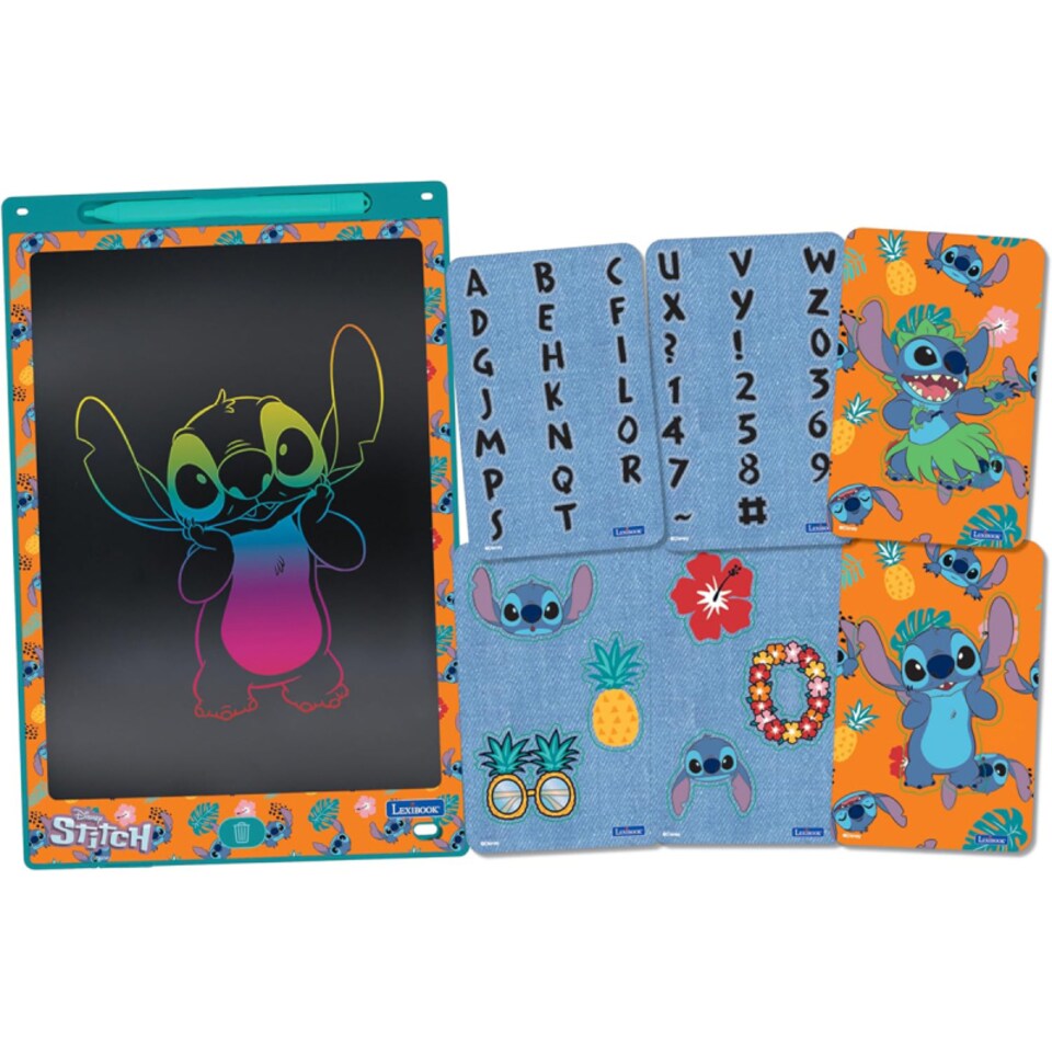 image 1 of Lexibook CRT10D Stitch 11 inch Multicolor Learning Drawing E-ink Tablet with Stencils