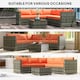 image 6 of Outsunny 4 Pieces Rattan Garden Furniture Sofa Set with Coffee Table | Orange | One Size