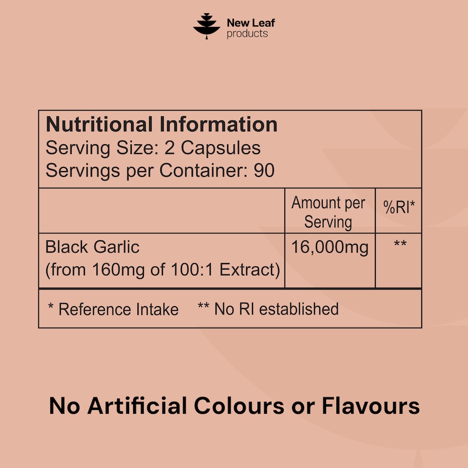 image 1 of Black Garlic Capsules + Naturally Occurring SAC & Polyphenols - 180 Vegan Capsules