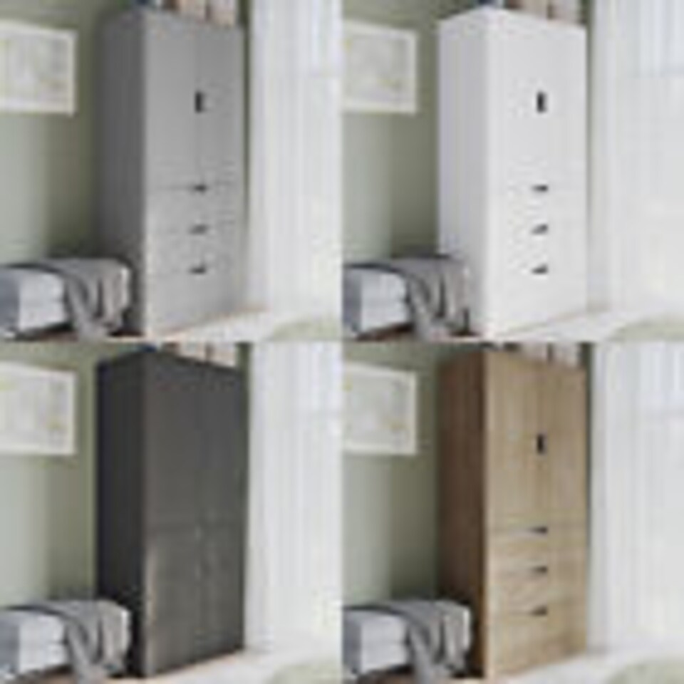 image 1 of 2 Door 3 Drawer Wardrobe with Hanging Rail - Modern Bedroom Storage Furniture | White | White with Black Doors | 1
