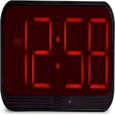 Acctim Silas LED Wireless Alarm Clock, 2-inch Display with Adjustable Volume and Brightness | Black | Black/Red