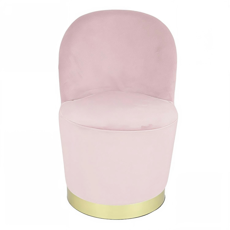 image 1 of Loretta Barrel Chair Dusty Pink Velvet Lightweight Accent Chair Pink