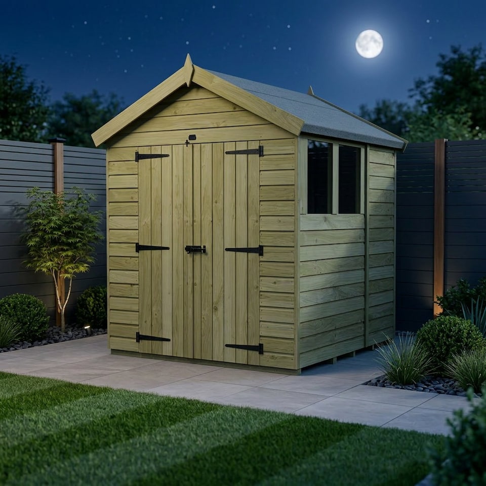 image 1 of 7 x 7 Apex Shed (Double Door, With Windows)
