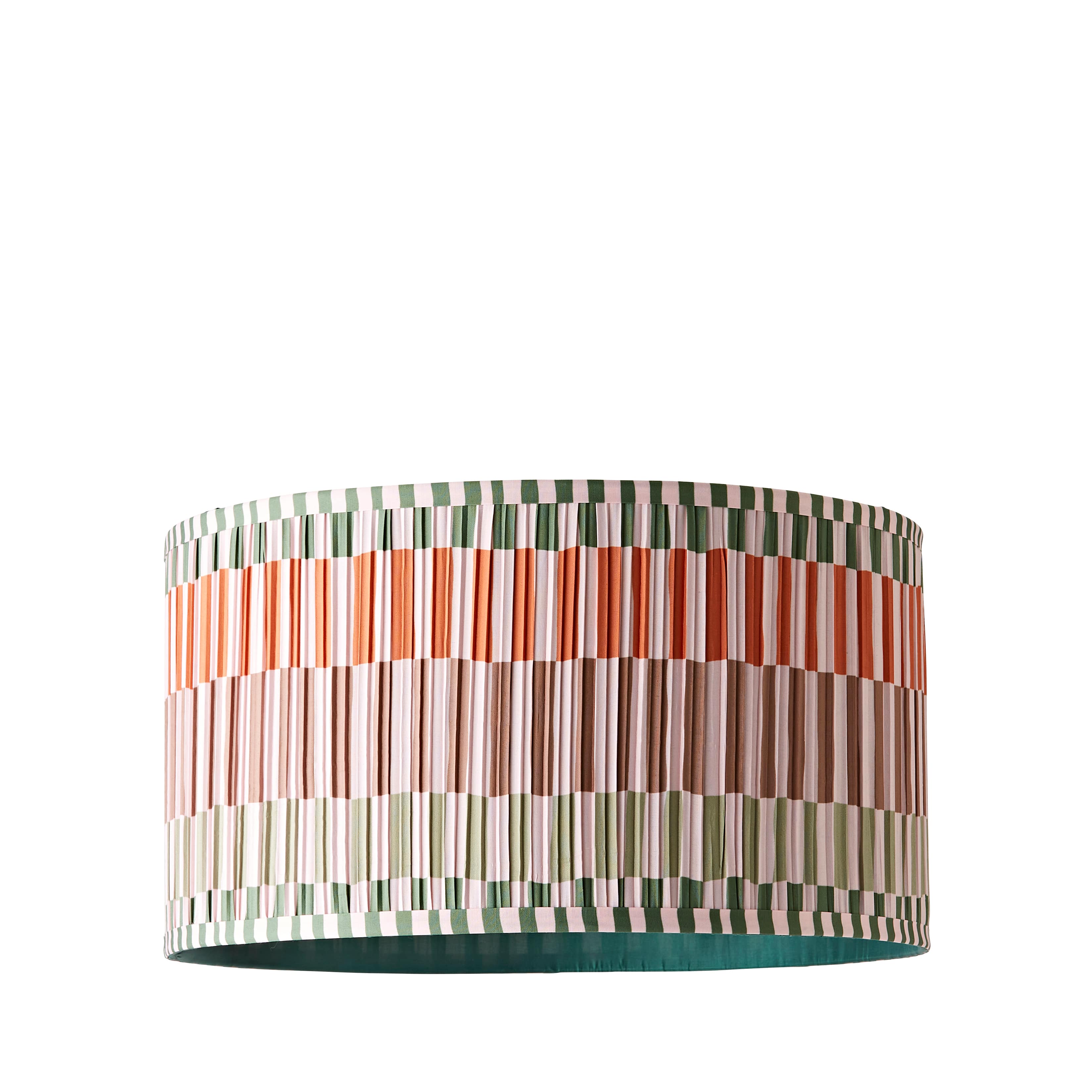 ValueLights Rae Pleated Stripe Neutral Drum Easy Fit Light Lamp Shade with Bulb in Natural | Size: Large