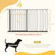 image 7 of PawHut Dog Gate Wide Stair Gate w/ Door Pressure Fit, 75-145W cm, Black