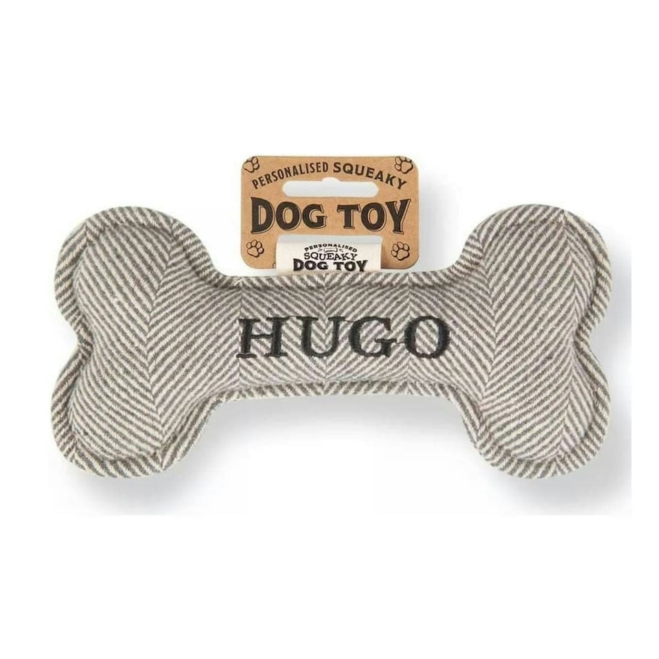 image 1 of History & Heraldry Pre-Personalised Squeaky Bone Dog Toy - Hugo
